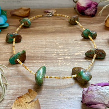 Load image into Gallery viewer, 22” Chunky Turquoise & Shell Heishi Necklace