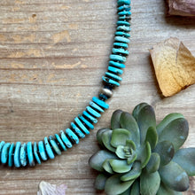 Load image into Gallery viewer, 23” Ice Blue Turquoise Graduated Necklace – Sterling Silver & Hematite