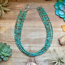Load image into Gallery viewer, Turquoise Heishi & Hematite Necklace – 18"