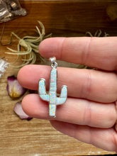 Load image into Gallery viewer, Cactus Pendant with White Opal – Sterling Silver – Fits 4mm Pearls
