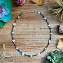 Load image into Gallery viewer, 15” Pink Conch Heart Necklace – Sterling Silver Pearls