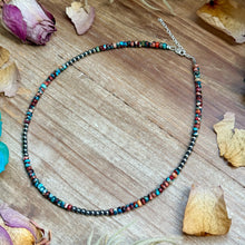 Load image into Gallery viewer, 17” Blue & Pink Sea Sediment Necklace – Sterling Silver