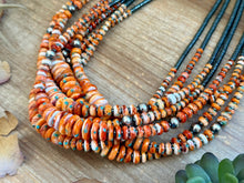 Load image into Gallery viewer, 22” Orange & Turquoise Graduated Necklace