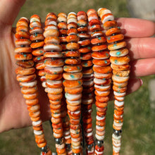 Load image into Gallery viewer, 22” Orange & Turquoise Graduated Necklace