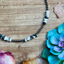 Load image into Gallery viewer, 16” White Buffalo Chip Necklace – Sterling Silver
