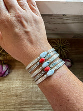 Load image into Gallery viewer, White Buffalo or Red Spiny Cuff Bracelet – Sterling Silver