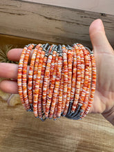 Load image into Gallery viewer, Spiny Oyster Heishi & Sterling Silver Pearl Choker