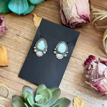 Load image into Gallery viewer, 34 - Sterling Silver Dry Creek Turquoise Stud Earrings by Shay Pfeiffer