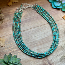 Load image into Gallery viewer, Turquoise Heishi & Hematite Necklace – 18"