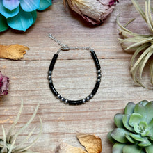 Load image into Gallery viewer, Black Onyx & Sterling Silver Bracelet – 6 1/4" – 5mm