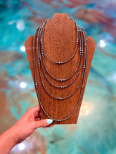 Load image into Gallery viewer, 3mm 28” Graduated Sterling Silver Pearl Necklace