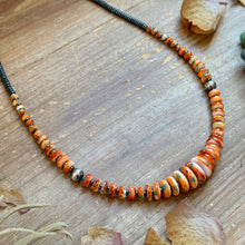 Load image into Gallery viewer, 22” Orange & Turquoise Graduated Necklace