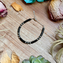 Load image into Gallery viewer, Black Onyx & Sterling Silver Bracelet – 6 1/4" – 5mm