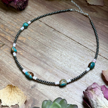 Load image into Gallery viewer, 15” Pink Conch & Turquoise Necklace – Sterling Silver