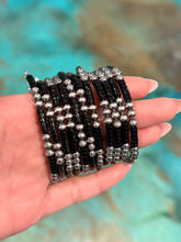 Load image into Gallery viewer, Black Onyx & Sterling Silver Bracelet – 6 1/4" – 5mm
