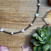 Load image into Gallery viewer, 15” Pink Conch Heart Necklace – Sterling Silver Pearls