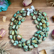 Load image into Gallery viewer, 20” Brown Shell & Green Turquoise Nugget Necklace