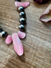 Load image into Gallery viewer, NFR Collection Necklace – 8mm & 14mm Sterling Silver Pearls with Pink Conch Shell – 23"