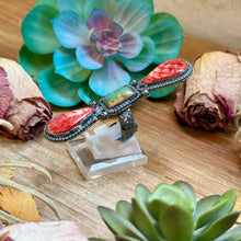 Load image into Gallery viewer, MJ Red Spiny & Green Turquoise Adjustable Ring