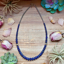 Load image into Gallery viewer, Lapis Rondelle & Hematite Necklace – 22"
