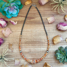Load image into Gallery viewer, 22” Orange & Turquoise Graduated Necklace