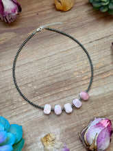 Load image into Gallery viewer, Pink Opal & 3mm Sterling Silver Pearl Necklace
