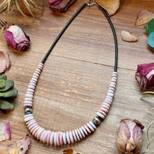 Load image into Gallery viewer, Pink Conch & Black Hematite Necklace – 23.5” –