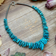 Load image into Gallery viewer, Blue Turquoise & Silver Hematite Necklace – 18”