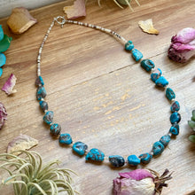 Load image into Gallery viewer, Blue Turquoise Nugget & Shell Necklace – 26”