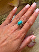 Load image into Gallery viewer, Kingman Turquoise Sterling Silver Ring – Size 8.5