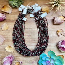 Load image into Gallery viewer, Dark Red Natural Garnet Necklace with Sterling Silver Pearls – 18.5”