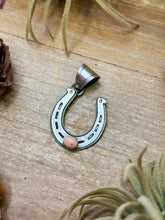 Load image into Gallery viewer, Sterling Silver Horseshoe Pendant with Pink Conch