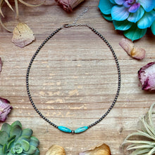 Load image into Gallery viewer, 15-Inch Sterling Silver Pearl & Blue Turquoise Torpedo Choker