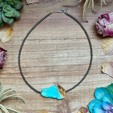 Load image into Gallery viewer, 16” Flat Turquoise Necklace – Sterling Silver