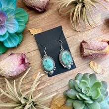 Load image into Gallery viewer, 26 - Sterling Silver Cripple Creek Turquoise Dangle Earrings by Shay Pfeiffer
