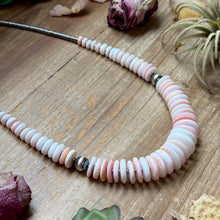 Load image into Gallery viewer, 22” Pink Conch Graduated Necklace – Sterling Silver &amp; Hematite
