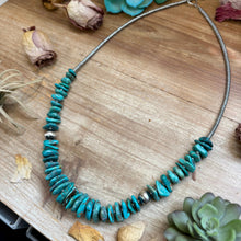 Load image into Gallery viewer, 26 inch Graduated Blue Turquoise Statement Necklace
