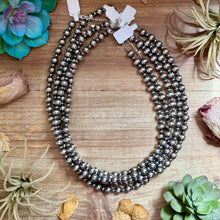 Load image into Gallery viewer, 18-Inch Sterling Silver Pearl Necklace – 4mm &amp; 8mm Alternating Pearls
