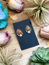 Load image into Gallery viewer, 60 - Sterling Silver Apple Coral Stud Earrings by Shay Pfeiffer
