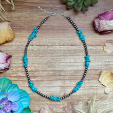 Load image into Gallery viewer, 16” Light Blue Turquoise Chip Necklace
