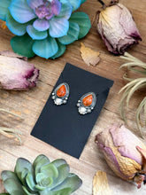 Load image into Gallery viewer, 60 - Sterling Silver Apple Coral Stud Earrings by Shay Pfeiffer
