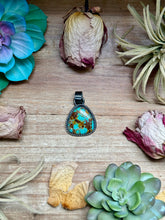 Load image into Gallery viewer, MJ Turquoise Sterling Silver Pendant – Rounded Triangle
