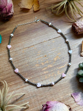 Load image into Gallery viewer, 15” Pink Conch Heart Necklace – Sterling Silver Pearls
