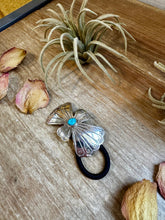 Load image into Gallery viewer, Sterling Silver Hair Tie with Kingman Turquoise
