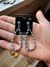 Load image into Gallery viewer, Kingman Turquoise Dangle Earrings – Sterling Silver, Lightweight, USA Made
