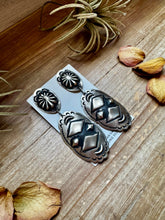 Load image into Gallery viewer, Sterling Silver Dangle Earrings – Native Made by Leander &amp; Rhonda Largo, USA
