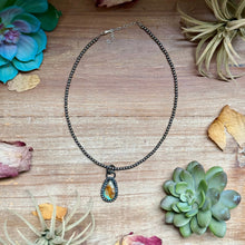 Load image into Gallery viewer, FREE Sterling Silver Necklace + MJ Triangle Royston Turquoise Charm
