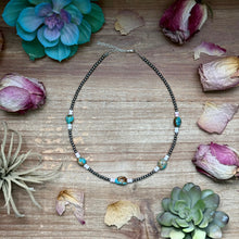 Load image into Gallery viewer, 15” Pink Conch &amp; Turquoise Necklace – Sterling Silver
