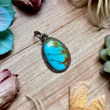 Load image into Gallery viewer, MJ Oval Turquoise Pendant – Sterling Silver
