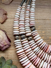 Load image into Gallery viewer, 22” Pink Conch Graduated Necklace – Sterling Silver &amp; Hematite
